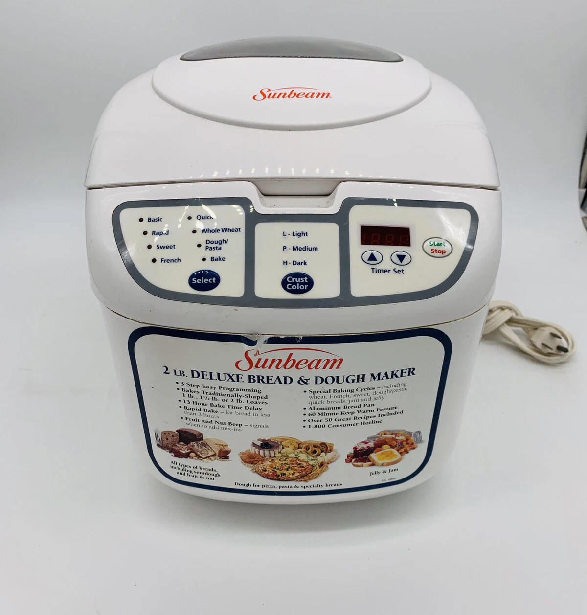 Sunbeam 2 Pound Bread Maker Automatic Machine Model # 5820 With Bread Slicer