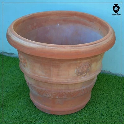 ARREDEN Vaso terracotta festonato rotondo da esterno cm 50 60 70 per piante da giardino