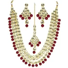 Indian Bollywood Bridal Gold Plated Kundan Pearl Rani Haar Necklace Jewelry Set
