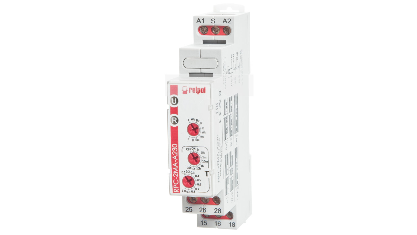 Time relay 2P 1sec-10days 230V AC 50/60 Hz multifunction RPC-2MA-A230 863 /T2UK