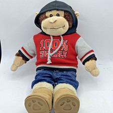 Build A Bear Smiley Monkey Plush 18" Brown With Hoodie Jean Pants And Shoes