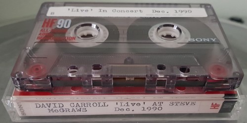 used Sony HF90 blank cassette tape (has label David Carroll Live at McGraws '90) - Picture 2 of 2