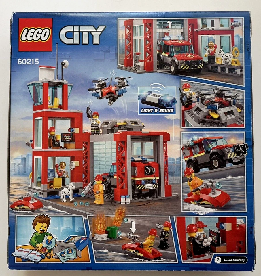 LEGO City Fire Station Set (60215) Building Kit 509 Pcs Firefighter Playset - Image 2 of 4