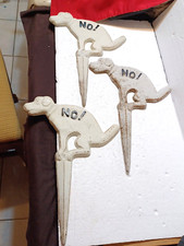 3 Cast Iron, Dogs No Pooping Signs 12.5", X 9.25"