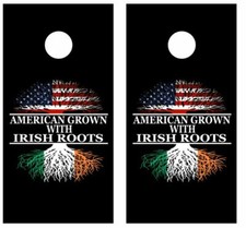 American Grown Irish Cornhole Board Wrap LAMINATED Decal Vinyl Sticker 3738