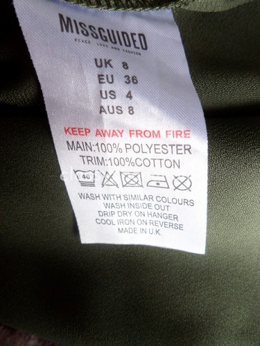 Missguided Khaki Wrap Style Top - Size 8 - Good Condition - Picture 6 of 6