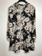 NA-KD women's dress flower printed chiffon dress multi-colored (pink/black), 34