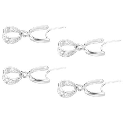 4X 925 Sterling Silber Klemmöse, 14mm Anhänger Ösenverschluss Verbinder Silber