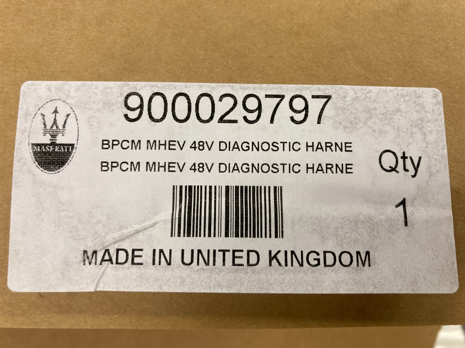 OEM Maserati BPCM MHEV 48V Diagnostic Harness, Grecale, 900029797