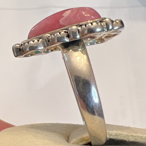 Anillo Corazón Rodocrosita Rosa 925 Esterlina BBJ Talla 8 Artesanal Nativo del Suroeste - Imagen 4 de 13