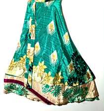 Incredible-art Vintage Silk Sari Magic Wrap Skirt Reversible Hippie Sarong