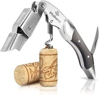 Philorn Kellnermesser All-In-1, Korkenzieher Wein Profi, Holz Kellnerbesteck