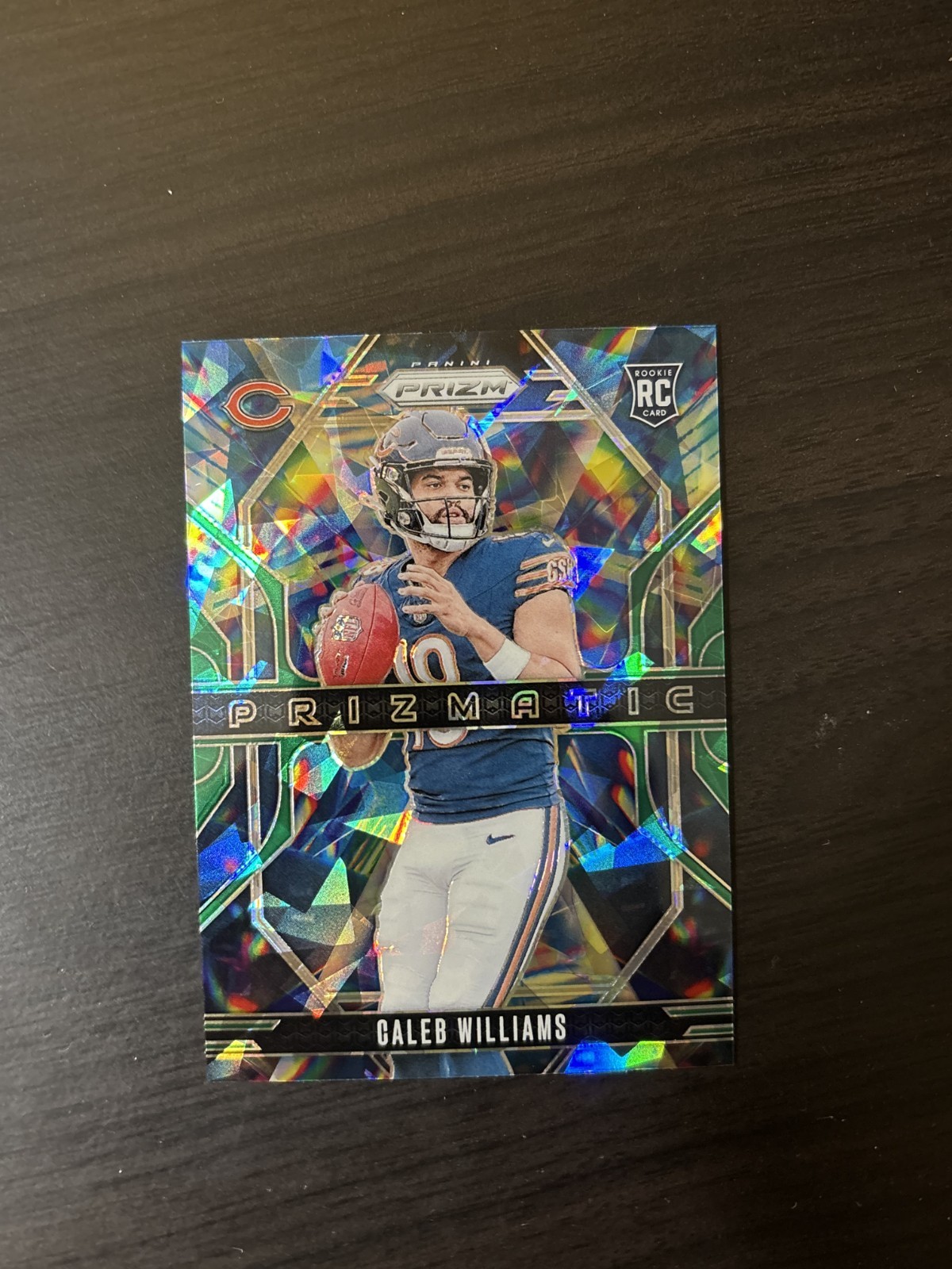 Caleb Williams 2024 Prizm Rookie Prizmatic Green Cracked Ice #1 RC Chicago Bears