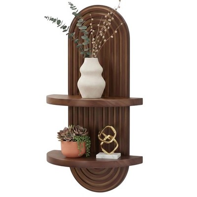 Mordern Wall Shelf with Arched Mid Century Art Boho Decor Design Floating She...