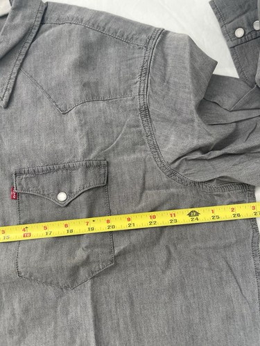 Levi’s Herren 2XL Langarm Pearl Snap The Western Grau Hemd Neu - Bild 6 von 9