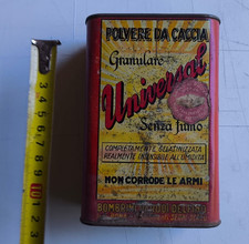 Scatola In Latta originale Polvere da caccia Universal anni 50  15x10x5 cm 250 g
