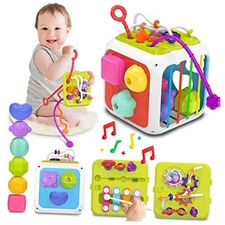 Montessori Toys for Toddler Girls Boys, Baby Sorter Multifunctional Cube