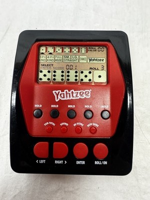 Hasbro Gaming Yahtzee Handheld Electronic Game Red A2125 2012 Tested and Working