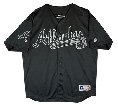 Vintage 90s Atlanta Braves Hank Aaron Russell Athletic Black