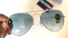 New Ray-Ban RB3025 Aviator Pilot Sunglasses Gold Frame 58mm Glass Blue Lens 58mm
