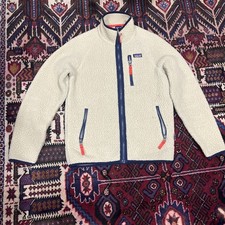 Original Patagonia Retro Pile Zip Up Sherpa Jacket Unisex Kids 12 Beige