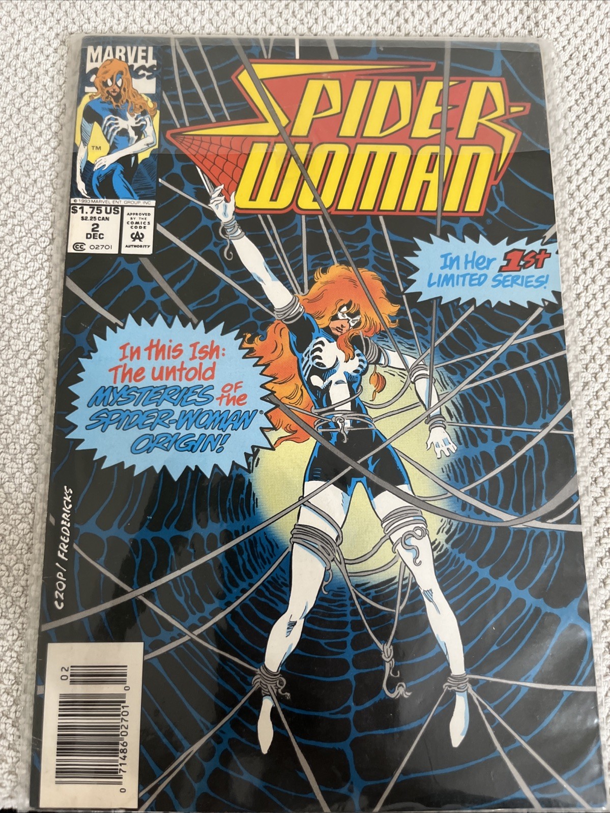 Spider Woman #2 Marvel Comics 1993 Spider Web Bondage Cover NM DIRECT ED.