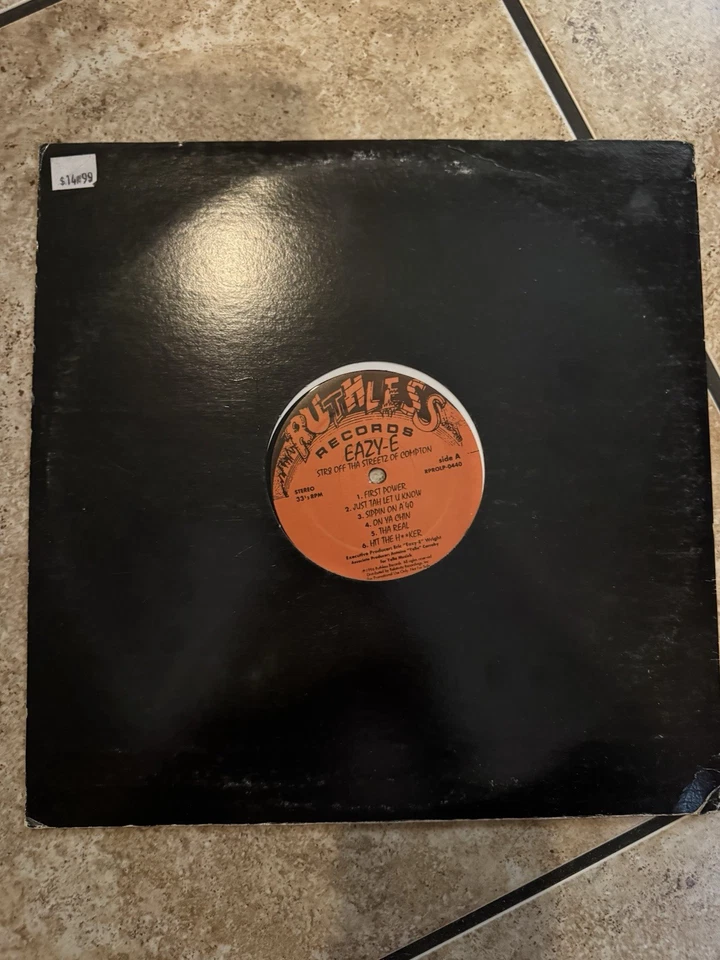 Eazy-E Str8 Off Tha Streetz of  Compton Ruthless Records  '96 LP - Image 3 of 4