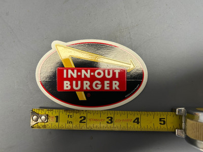 One (1) IN N OUT BURGER STICKER IN AND OUT HAMBURGERS. Approximately 4''.  New.