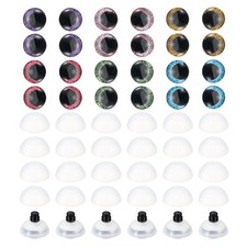 20mm Flash Safety Eyes, 24 Pcs Colorful Crocheting Safety Eyes, Mixed Colors