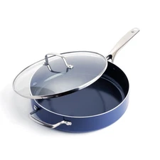 Blue Diamond 5QT Ceramic Nonstick Jumbo Sauté Pan with Lid – Toxin-Free