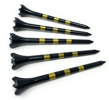 NorthPointe 3    Gold Golf Tees Plastic   Black Tee w/Gold Stri