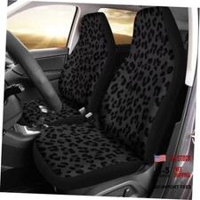 2 Pcs Car Seat Covers Set Universal Front Car Seats Black Cheetah Print 2 Pcs Car Seat Covers Set Universal Front Car Seats Black Cheetah Print