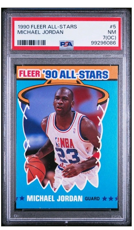 1990 Fleer All-Stars #5  Michael Jordan PSA 7 NM (OC)