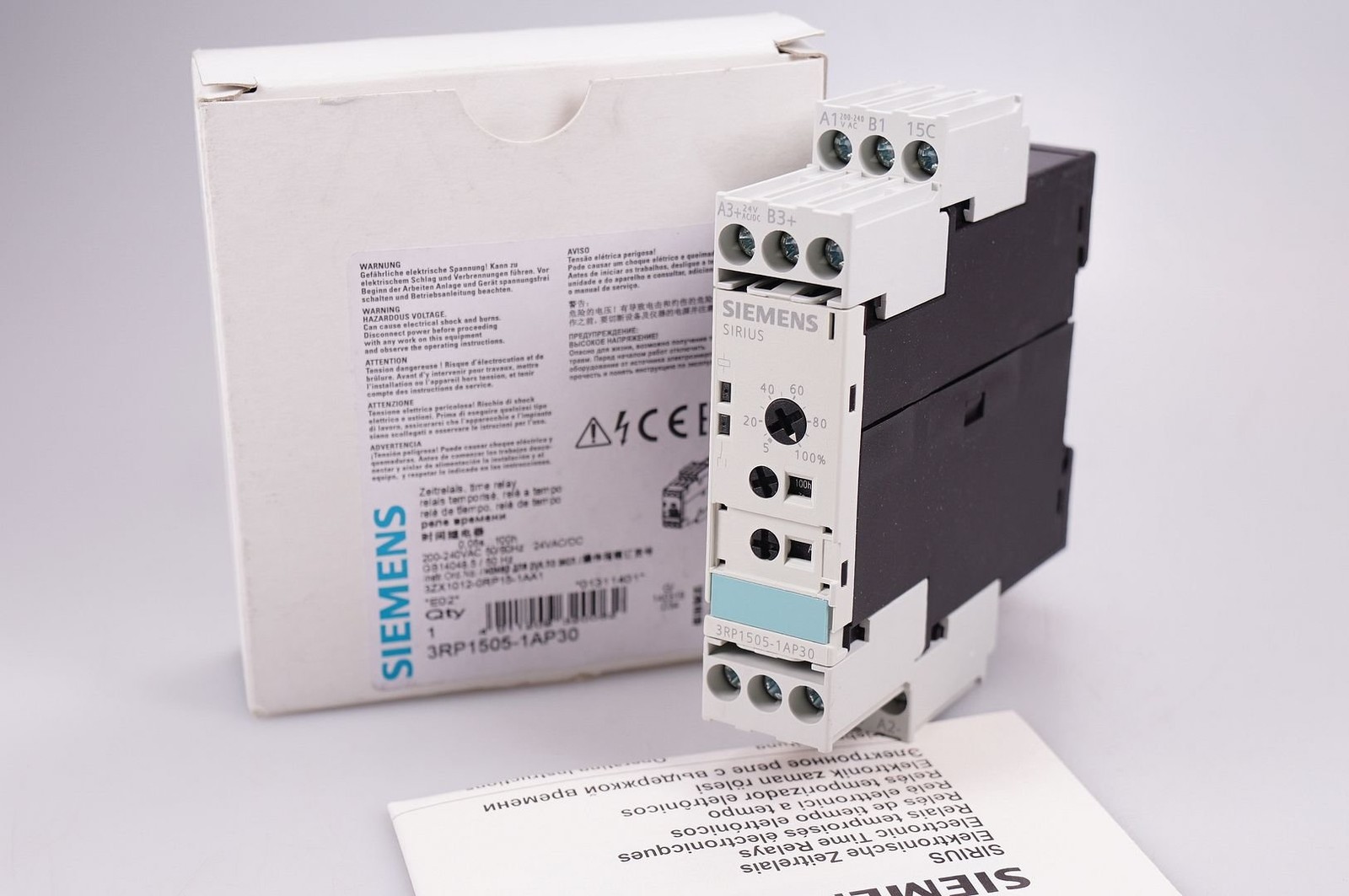Siemens SIEMENS SIRIUS 3RP1505-1AP30 Electronic Time Relay AC/DC 24V