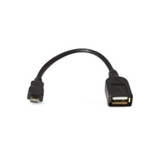 USB Type A Female to Micro B Male Converter OTG Adapter Cable - Black