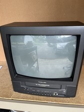 Toshiba MV13M3 13" TV VCR VHS Retro VCR WORKS SPEAKER ISSUE NO REMOTE