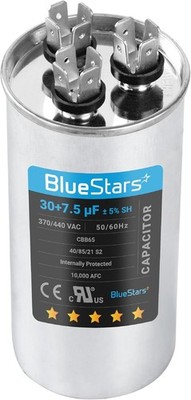 30+7.5 uF 370/440 VAC Dual Run Round Capacitor AC Motor Fan  Style: 30+7.5 MFD