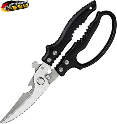 Professionelle Fleisch- und Geflügelschere Edelstahl 237 mm scharf, ergonomisch