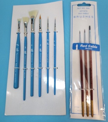 Princeton Select Artiste Brushes set of 6 & Atlas Red Sable brush set of 3