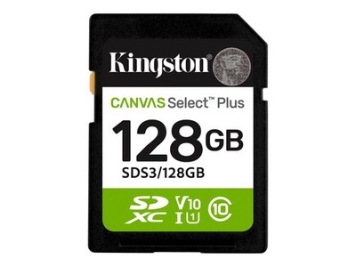 Kingston Canvas Select Plus 128 GB SDXC, Speicherkarte UHS-I U1, Class 10, V10