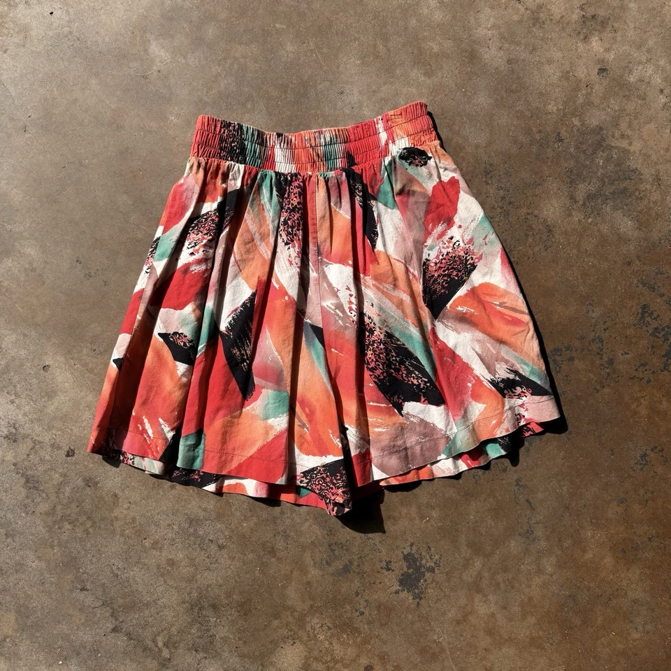 Pantalones Cortos Vintage Años 80/90 Abstracto Estampado Cintura Alta Talla Pequeña XS Foto 4 de 4