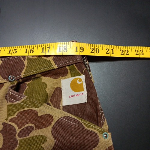 Vtg 80s Carhartt Duck Canvas Pants Mens 38x33 Frog Camo Double Knee Hunting NWOT - Picture 19 of 22