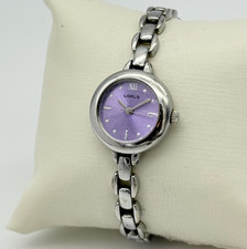 Women's LORUS Classic Silver Tone Petite 22mm Bracelet Watch, Purple Dial LR0703