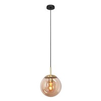 HäNgelampe Esszimmer Rund In Schwarz Messing Bernstein Ø25 Cm Pendelleuchte E27