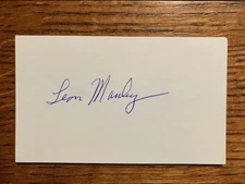 Leon Manley signed 3x5 index card, Oklahoma, NFL Packers, CFL, D. 2010