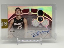 2025-26 Topps 3 Kasparas Jakucionis RC Horizontal Triple Patch Auto /49  Rare B