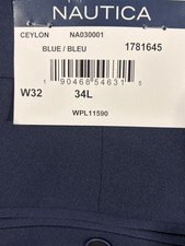 Nautica Men  s Classic Fit Deck Pants Twill Flat Front Casual Dress Slacks 36x32