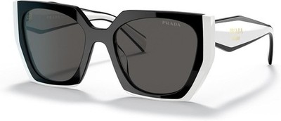 Prada PR15WS 09Q5S0 Square Sunglasses – Black/Talc\\Dark Grey PR15WS 09Q5S0 Black/Talc/Dark Grey main image 2