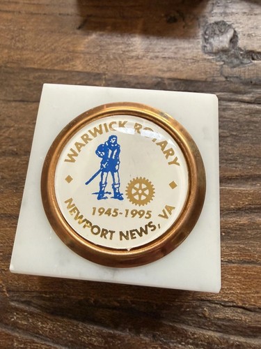 Warwick Virginia Rotary Marble Paperweight with Original Box