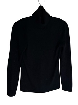 Black Saks Fifth Ave Cashmere Turtleneck Sweater Size Medium